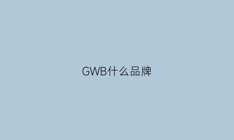 GWB什么品牌(gw是什么牌子女装)