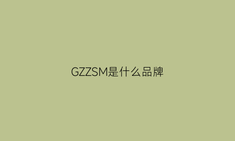 GZZSM是什么品牌(ggz是什么品牌)