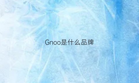 Gnoo是什么品牌(gn是什么衣服品牌)