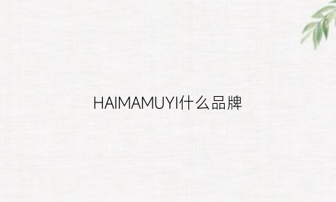 HAIMAMUYI什么品牌(吃完早点健身好吗)