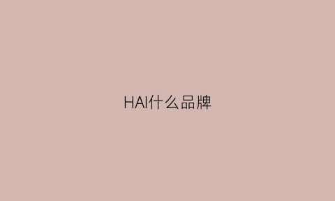 HAI什么品牌(hachi什么牌子)