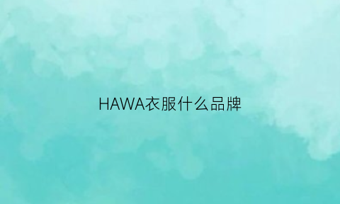 HAWA衣服什么品牌(hawaiian是什么牌子)