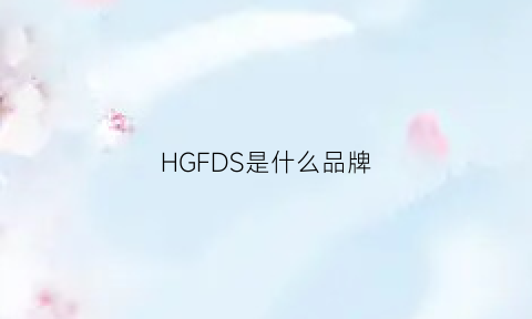 HGFDS是什么品牌(fgd是什么牌子)