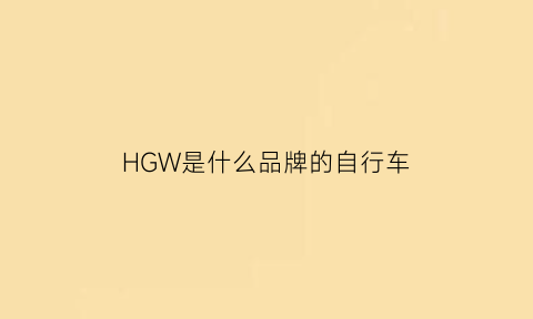 HGW是什么品牌的自行车(ginfh是什么牌子的自行车)