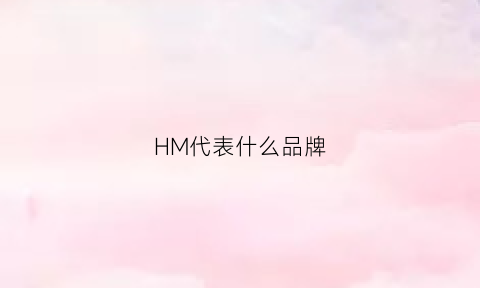 HM代表什么品牌(hm是啥牌子)