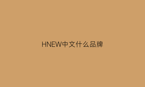 HNEW中文什么品牌