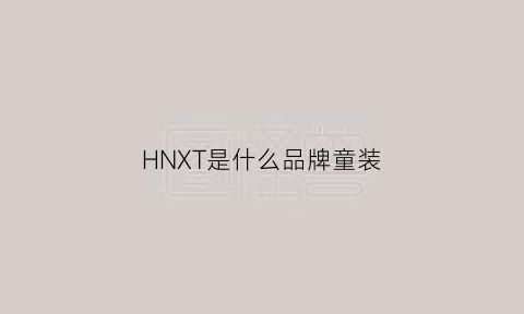 HNXT是什么品牌童装