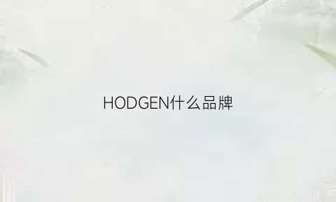 HODGEN什么品牌(hooan什么品牌)