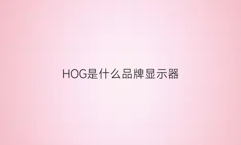 HOG是什么品牌显示器(hoc是什么牌子)