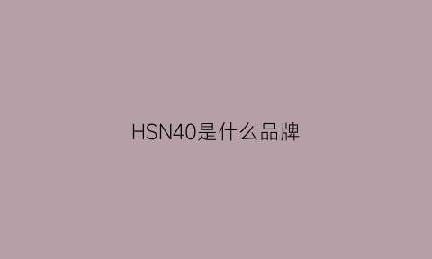 HSN40是什么品牌(hs401)