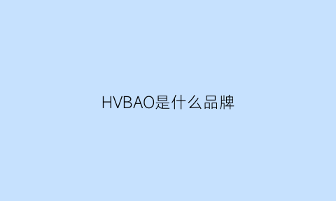 HVBAO是什么品牌(hvpolo是什么品牌)