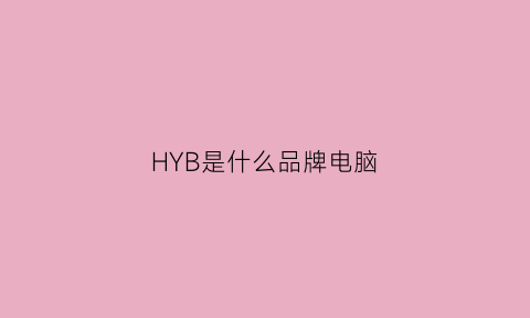 HYB是什么品牌电脑(hyincda是什么牌子的电脑)