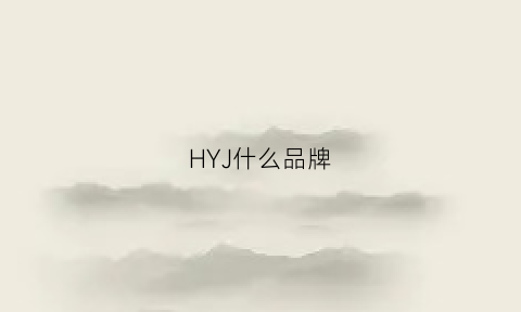 HYJ什么品牌(hy是什么品牌的简称)