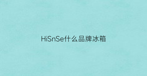 HiSnSe什么品牌冰箱(hisense是什么冰箱牌子)