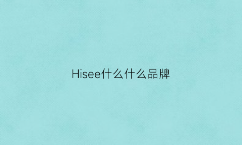 Hisee什么什么品牌