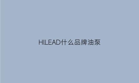 HlLEAD什么品牌油泵(油泵十大品牌)