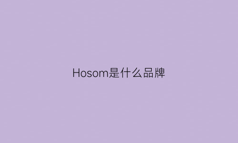 Hosom是什么品牌(hoao是什么品牌)