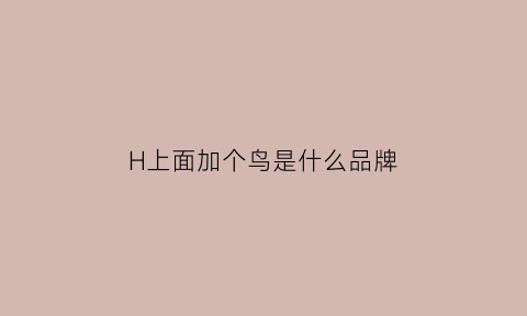 H上面加个鸟是什么品牌(h上面加个鸟是什么品牌标志)