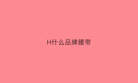 H什么品牌腰带(h是什么腰带)