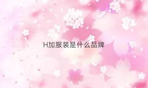 H加服装是什么品牌(h标志的服装是什么品牌)