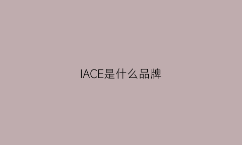 IACE是什么品牌(apacer是什么牌子)