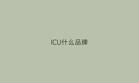 ICU什么品牌(icu是什么样子的)