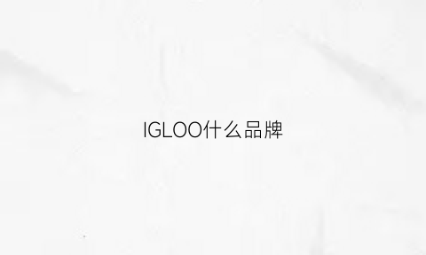 IGLOO什么品牌(igor是什么牌子)