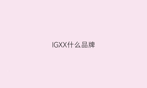 IGXX什么品牌(ig是个什么衣服品牌)