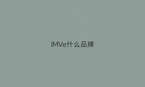 IMVe什么品牌(imdavid是什么品牌)