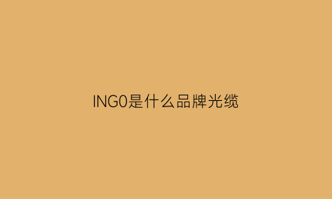 ING0是什么品牌光缆(gy是什么光缆)