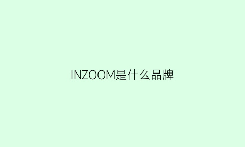 INZOOM是什么品牌(in是什么牌子)