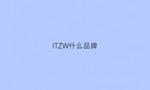 ITZW什么品牌(it属于什么牌子)