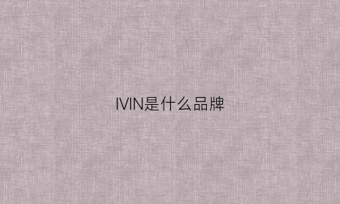 IVIN是什么品牌(ivi什么牌子)