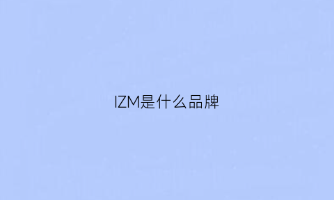 IZM是什么品牌(izw是什么牌子)