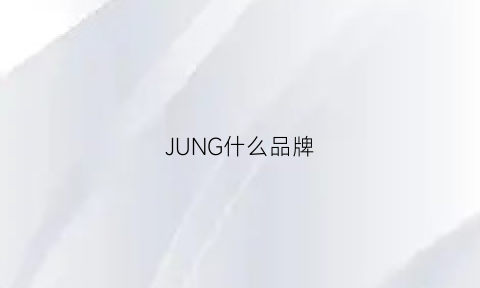 JUNG什么品牌