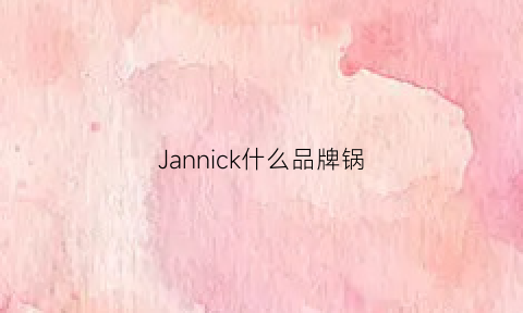 Jannick什么品牌锅(jannick锅的生产厂家)