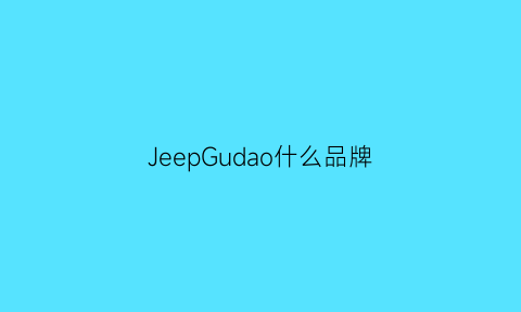 JeepGudao什么品牌(jeep什么牌子衣服叫什么牌子)