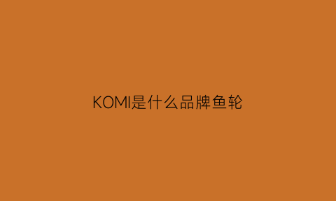 KOMI是什么品牌鱼轮(kormoran什么牌子轮胎)