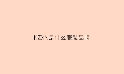 KZXN是什么服装品牌