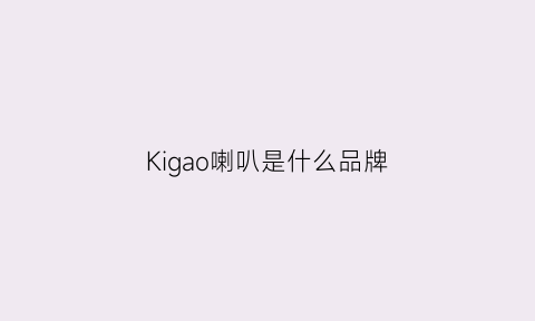 Kigao喇叭是什么品牌(kef喇叭)