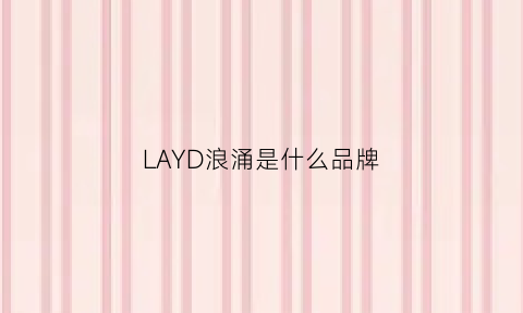 LAYD浪涌是什么品牌(lid浪涌)