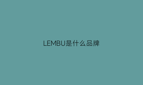 LEMBU是什么品牌(lemnos是什么牌子)