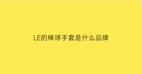 LE的棒球手套是什么品牌(棒球手套官网)