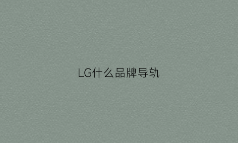 LG什么品牌导轨(igus导轨)