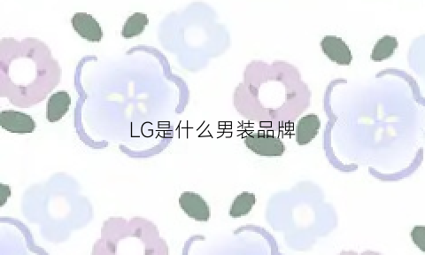 LG是什么男装品牌(lg男装是什么档次)