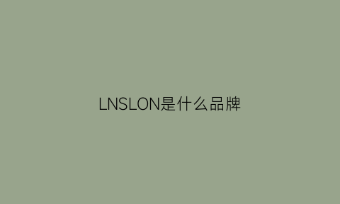 LNSLON是什么品牌(lsnuo是什么牌子)