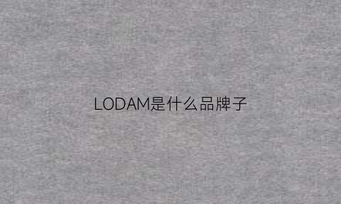 LODAM是什么品牌子(lomvum是什么牌子)