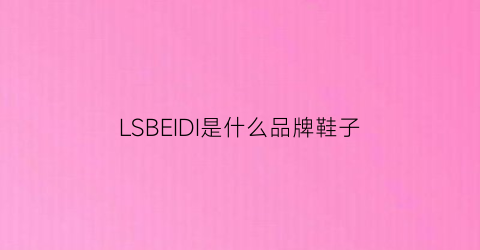 LSBEIDI是什么品牌鞋子(lsb是什么牌子的衣服)