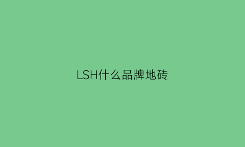 LSH什么品牌地砖