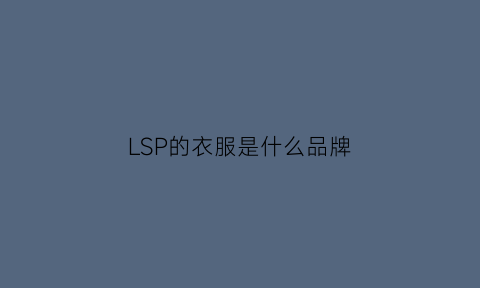 LSP的衣服是什么品牌